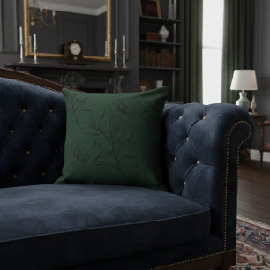 Einfache Moderne Blumenmuster Olive Green Kissen