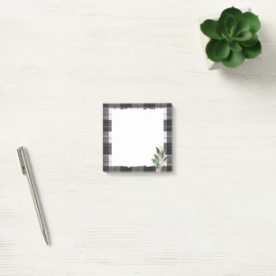 Einfache moderne Blüte Rustikal Kariert Post-it Klebezettel