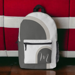 Einfache moderne Bogenart mit Monogramm Initial Bedruckter Rucksack