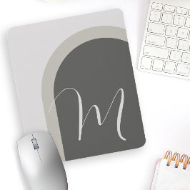 Einfache moderne Bogenart mit Monogramm Initial Mousepad