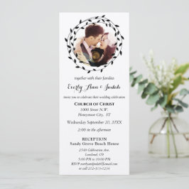 Einfache moderne Boho Black Leaf Wreath Wedding