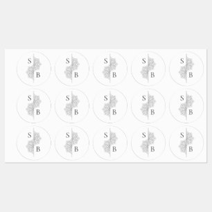 Einfache moderne Boho Monogram Mandala Wedding Etiketten