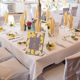 Einfache moderne braune Blume Hochzeit Tischnummer Sockelschild