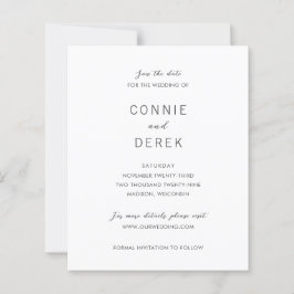 Einfache moderne Budget-Hochzeit Termin merken