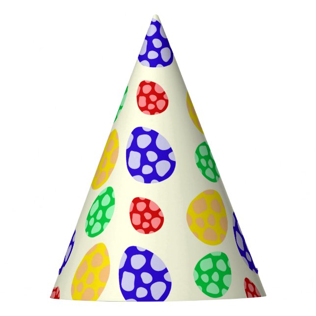 Einfache moderne bunte Dino-Geburtstagsparty Partyhütchen (Vorderseite)