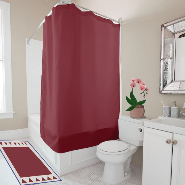 Einfache moderne Burgund Wein Solid Jewel Tone Duschvorhang (This solid color burgundy wine shower curtain will give your bathroom a simple, modern update!)