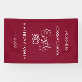 Einfache moderne Burgundy Typografie 80. Geburtsta Banner