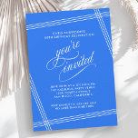 Einfache moderne Cobalt Blue Birthday Party Einladung<br><div class="desc">Dieses elegante und schlichte Hotel mit zeitgenössischem Flair besticht durch seine weiß gekleideten Linien, die den Text auf einem angesagten kobaltblauen Hintergrund abbilden. Der "You're geladene" Text in hübschen Skript-Schnörkeln wird vorsätzlich vorgestellt, um Ihren geladenen Gästen ein besonderes Gefühl zu geben. Bearbeiten Sie die Party-Details mit Ihren Angaben. Hier als...</div>