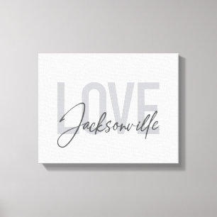 Einfache, moderne, coole Design-Liebe Jacksonville Leinwanddruck