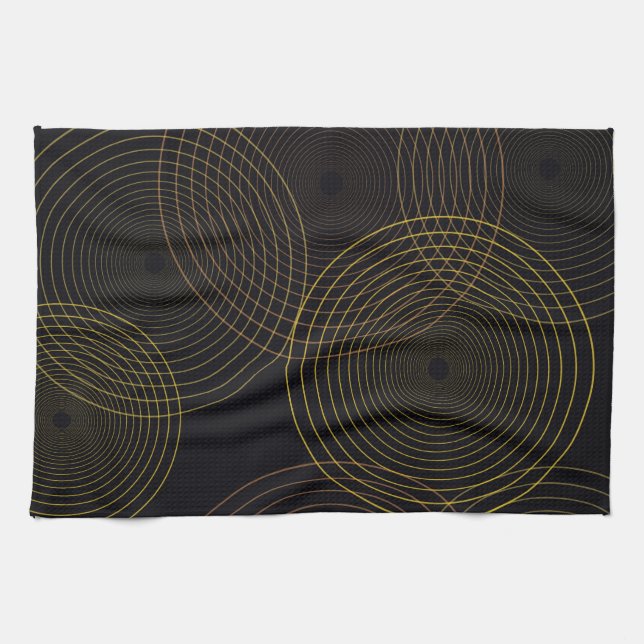 Einfache, moderne, coole, trendige, dünne Linienkr Geschirrtuch (Horizontal)