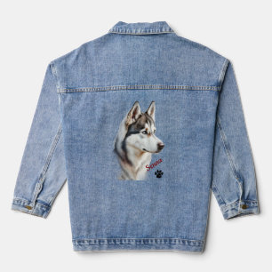 Einfache moderne coole Typografie Name des Haustie Jeansjacke