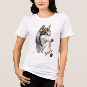 Einfache moderne coole Typografie Name des Haustie Tri-Blend Shirt