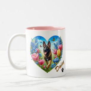 Einfache moderne coole Typografie Name des Haustie Zweifarbige Tasse