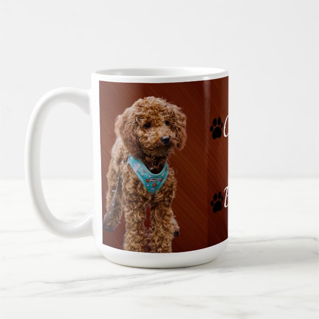 Einfache moderne, coole Typografie-Name und Foto d Kaffeetasse (Links)
