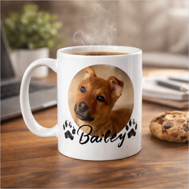 Einfache moderne coole Typografie Name und Foto de Kaffeetasse (Von Creator hochgeladen)