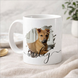Einfache moderne coole Typografie Name und Foto de Kaffeetasse