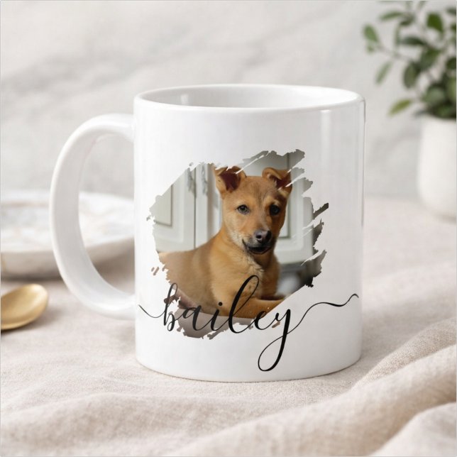 Einfache moderne coole Typografie Name und Foto de Kaffeetasse (Von Creator hochgeladen)