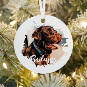 Einfache moderne Coole Typografie Name und Foto de Ornament Aus Metall