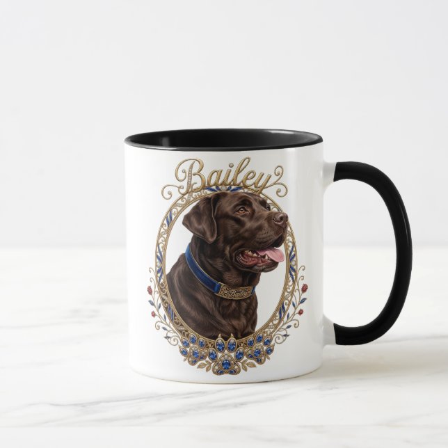 Einfache moderne coole Typografie Name und Foto de Tasse (Rechts)