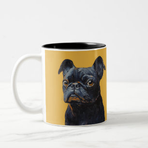 Einfache moderne coole Typografie Name und Foto de Zweifarbige Tasse