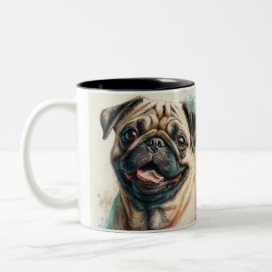 Einfache moderne Coole Typografie Name und Foto de Zweifarbige Tasse