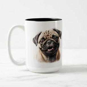Einfache moderne Coole Typografie Name und Foto de Zweifarbige Tasse
