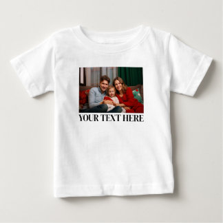 Einfache moderne coole Typografie Text und Foto Baby T-shirt