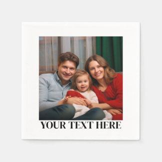 Einfache moderne coole Typografie Text und Foto Serviette