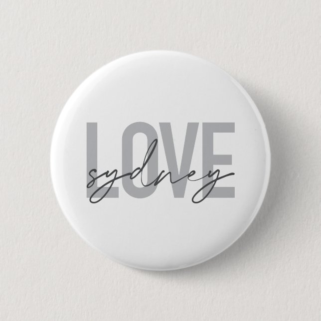 Einfache, moderne, coole, urbane Design Liebe Sydn Button (Vorderseite)