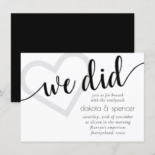 Einfache Moderne Couple Brunch Heart Script Einladung