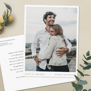 Einfache moderne Custom Foto Gold Hochzeit Vielen Postkarte