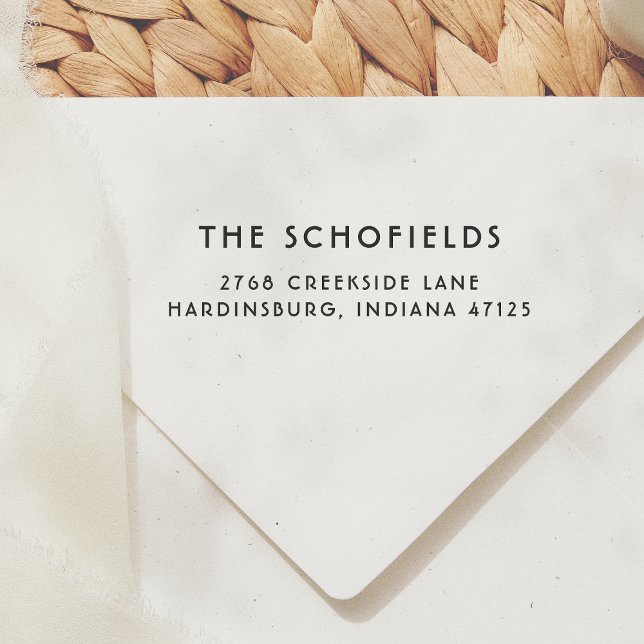 Einfache moderne Deko Schriftart Rücksendeadresse Permastempel (Von Creator hochgeladen)