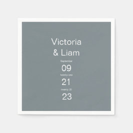 Einfache moderne dunkelgraue Typografie Napkins Serviette