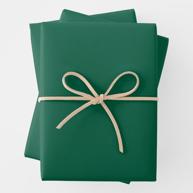 EINFACHE MODERNE DUNKELGRÜNE HOCHZEITS- GESCHENKPAPIER SET (Beispiel)