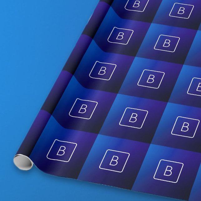 Einfache moderne dunkle blaue Ombre Gradient & Mon Geschenkpapier (Von Creator hochgeladen)