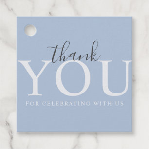 Einfache moderne Dusty Blue Baby Dusche Geschenket Geschenkanhänger
