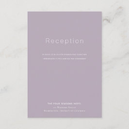 Einfache moderne Dusty Lilac Wedding Card Begleitkarte