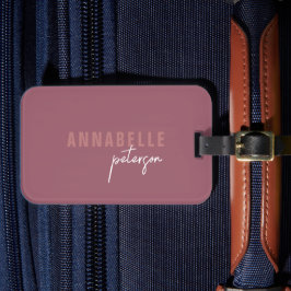 Einfache moderne Dusty-Rose Minimalistisch Persona Gepäckanhänger