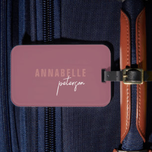 Einfache moderne Dusty-Rose Minimalistisch Persona Gepäckanhänger