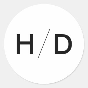 Einfache, moderne Einladungsaufkleber für Monogram Runder Aufkleber