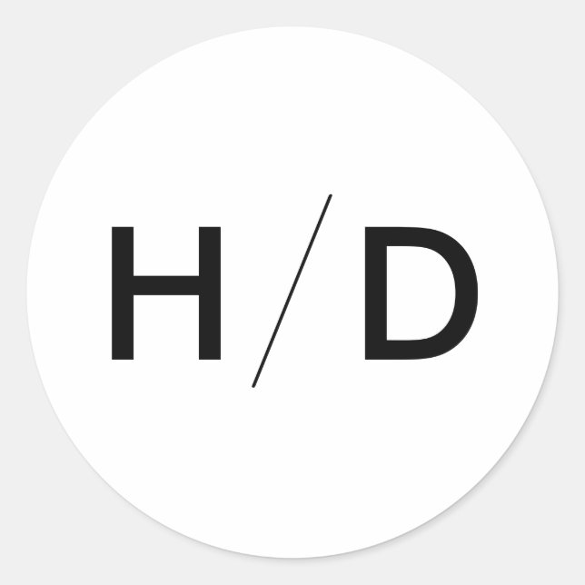 Einfache, moderne Einladungsaufkleber für Monogram Runder Aufkleber (Vorderseite)