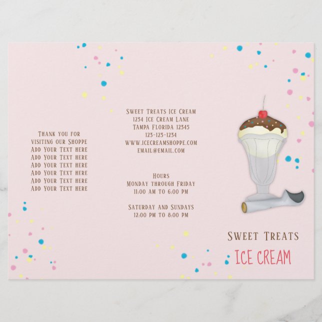 Einfache moderne Eiscreme Sprinkles Minimalistisch Flyer (Vorne)