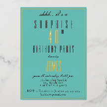 Einfache moderne Elegant Aquamarin Black 40. Gebur