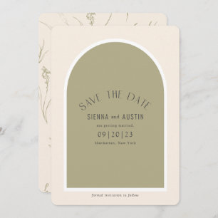 Einfache moderne Elegant Arch Earth Tones Save The Date