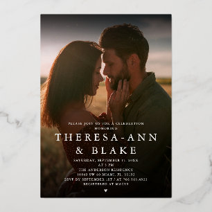 Einfache moderne Elegant Couple's Dusche Einladung