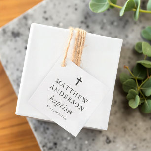 Einfache moderne Elegant Cross Baby Taufe Geschenkanhänger