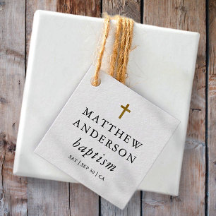 Einfache moderne Elegant Cross Baby Taufe Geschenkanhänger