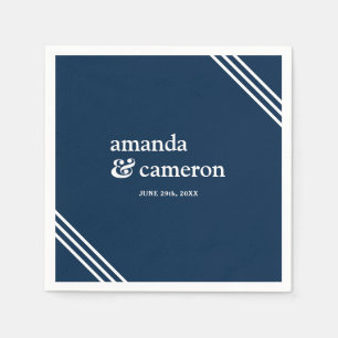 Einfache moderne Elegant Navy Blue Wedding Serviette