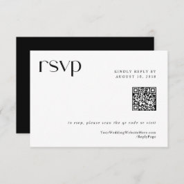 Einfache moderne Elegant Wedding QR Code RSVP Card