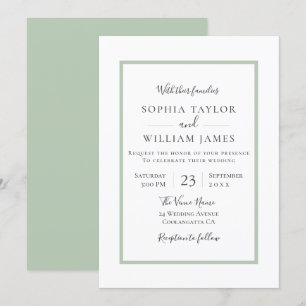 Einfache moderne, elegante Border Script Hochzeit Einladung